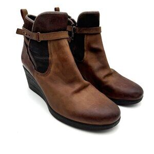 UGG EMALIE STOUT WATERPROOF LEATHER ANKLE WEDGE BOOT US 10 / EU 41 / UK 8.5